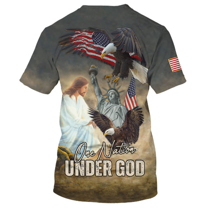 One Nation Under God 1 3D All Over Printed Shirt for Men and Women