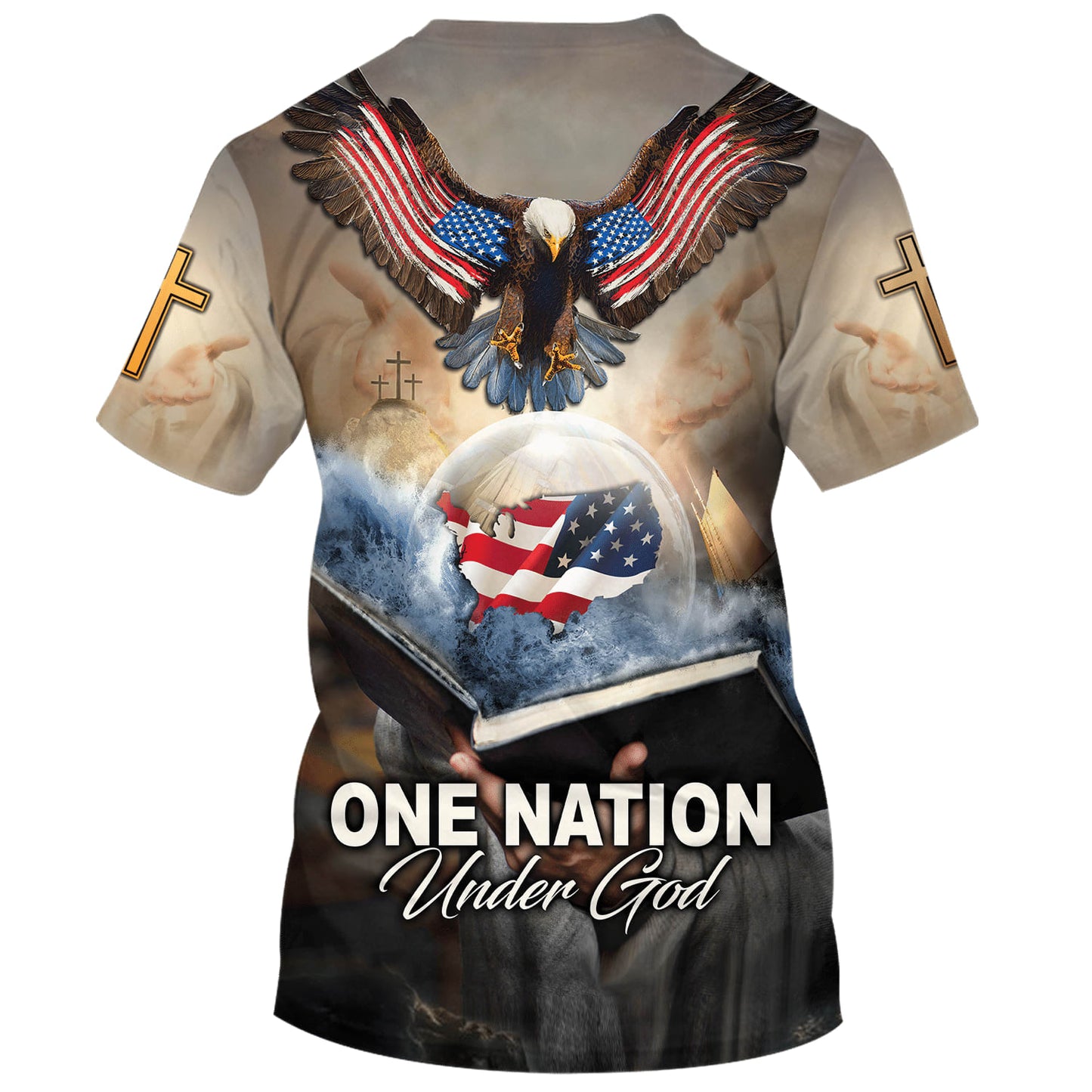 One Nation Under God 1 3d Shirts - Christian T Shirts For Men And Women