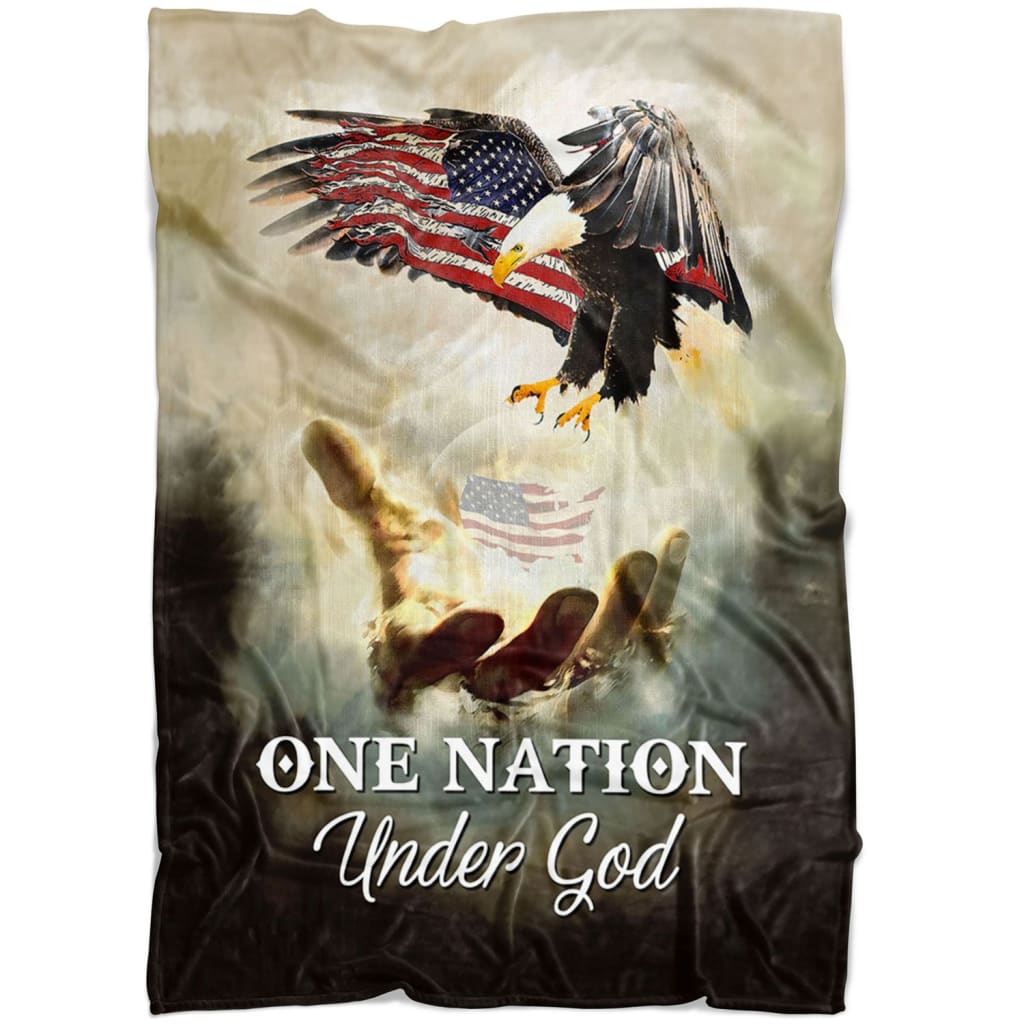 One Nation Under God 2 Fleece Blanket - Christian Blanket - Bible Verse Blanket