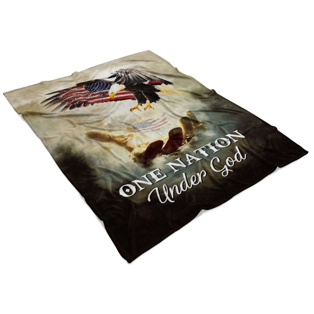 One Nation Under God 2 Fleece Blanket - Christian Blanket - Bible Verse Blanket