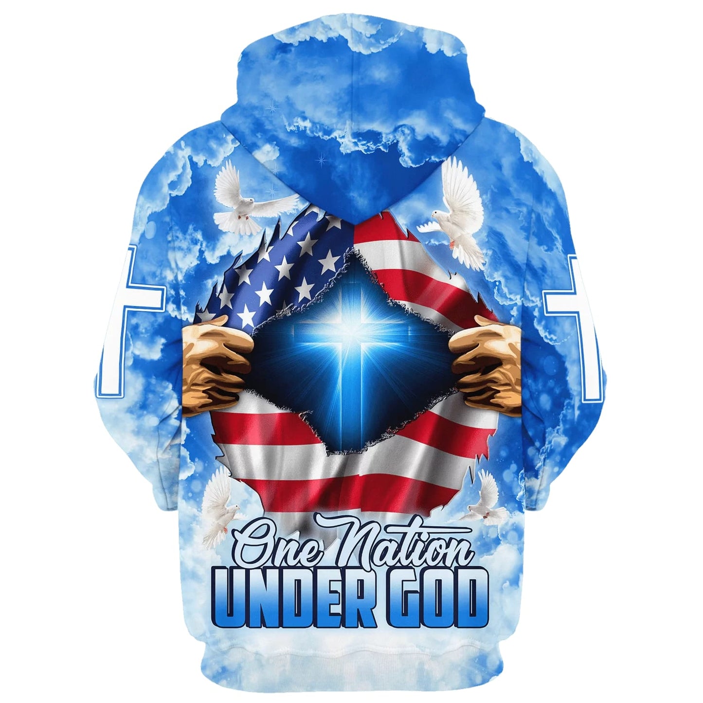 One Nation Under God 3D Hoodies - Men & Women Christian Hoodie - 3D Printed Hoodie