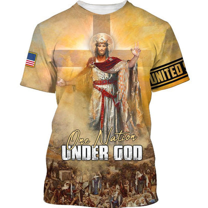 One Nation Under God 3d Shirts - Christian T Shirts For Men And Women