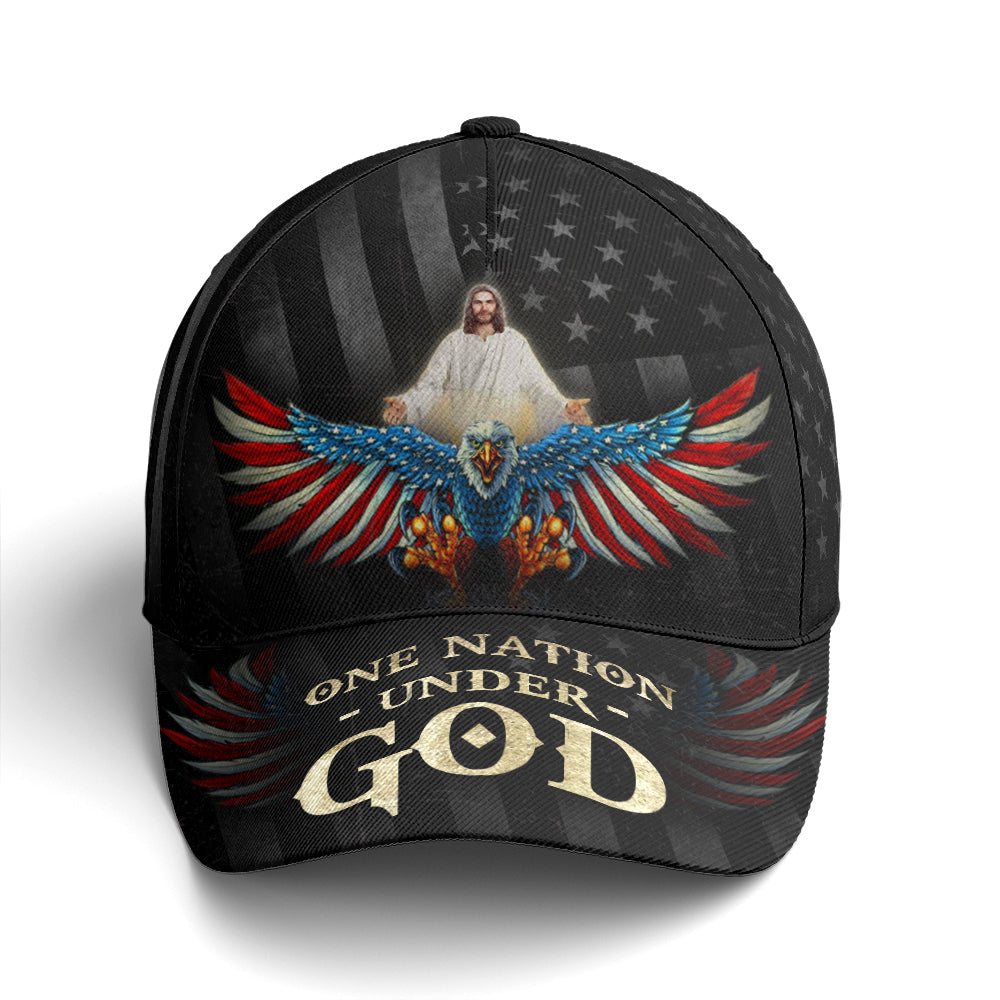 One Nation Under God America Eagle Baseball Cap