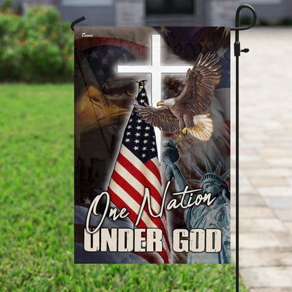 One Nation Under God America Flag - Christmas Garden Flag - Christmas House Flag - Christmas Outdoor Decoration