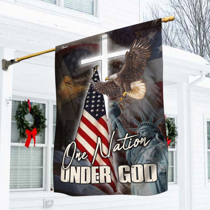 One Nation Under God America Flag - Religious House Flags - Christian Garden Flags