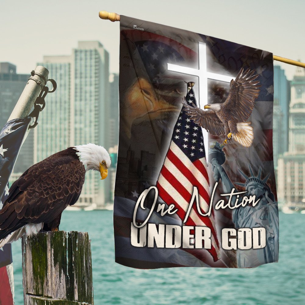 One Nation Under God America Flag - Religious House Flags - Christian Garden Flags