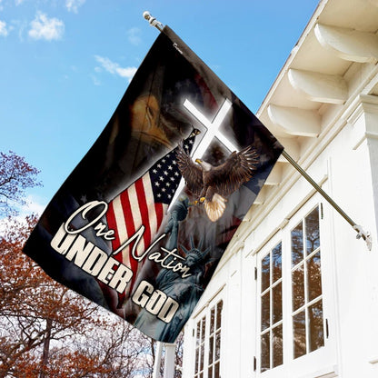 One Nation Under God America Flag - Religious House Flags - Christian Garden Flags