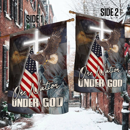 One Nation Under God America Flag - Religious House Flags - Christian Garden Flags
