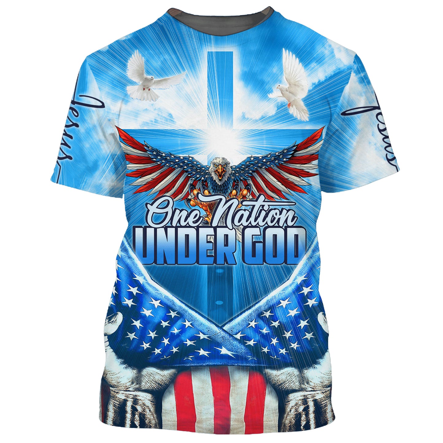 One Nation Under God American Eagle 3D All Over Printed Shirt for Men and Women