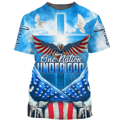 One Nation Under God American Eagle 3D All Over Printed Shirt for Men and Women