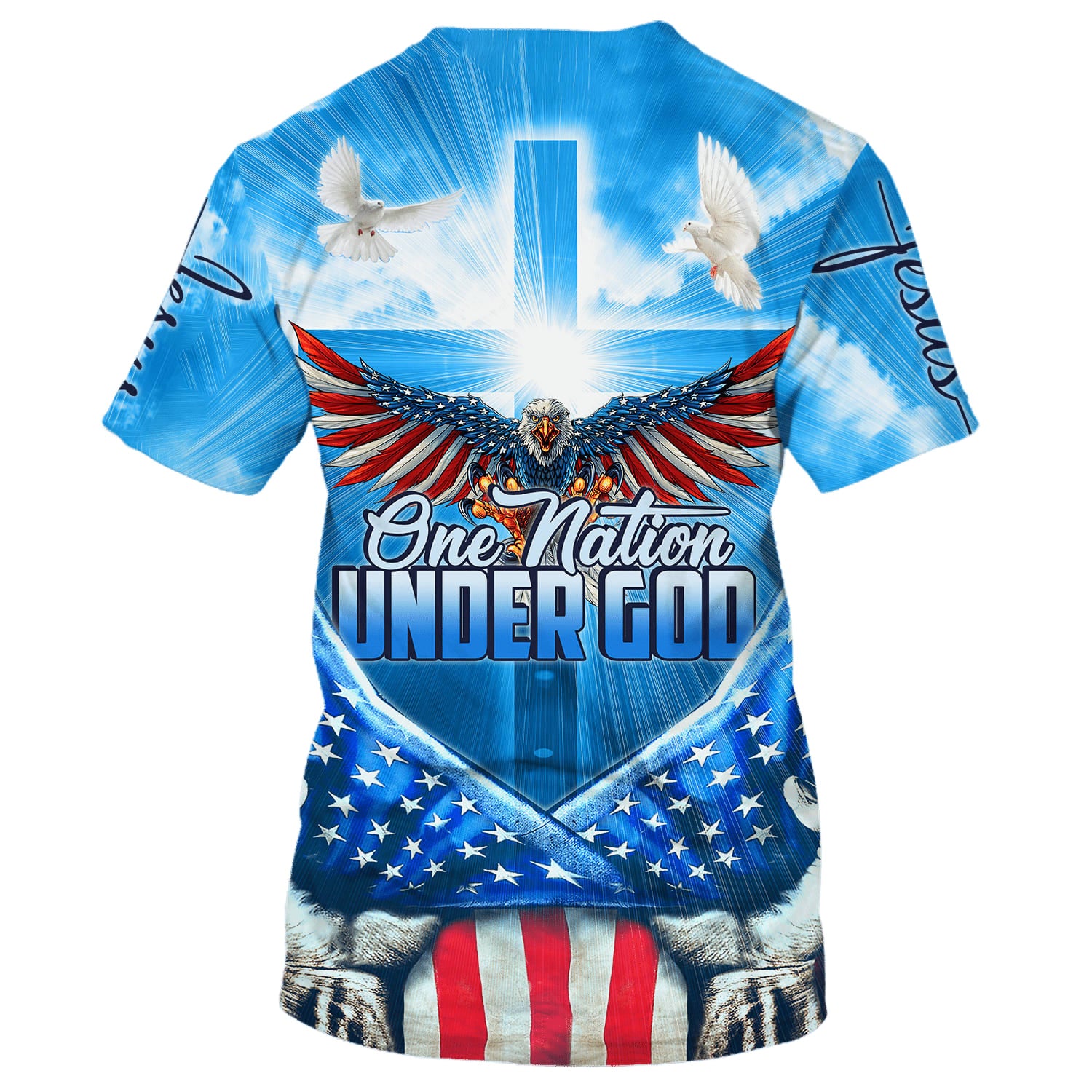 One Nation Under God American Eagle 3D All Over Printed Shirt for Men and Women