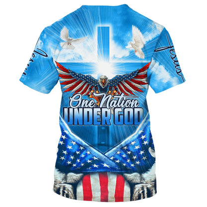 One Nation Under God American Eagle 3D All Over Printed Shirt for Men and Women