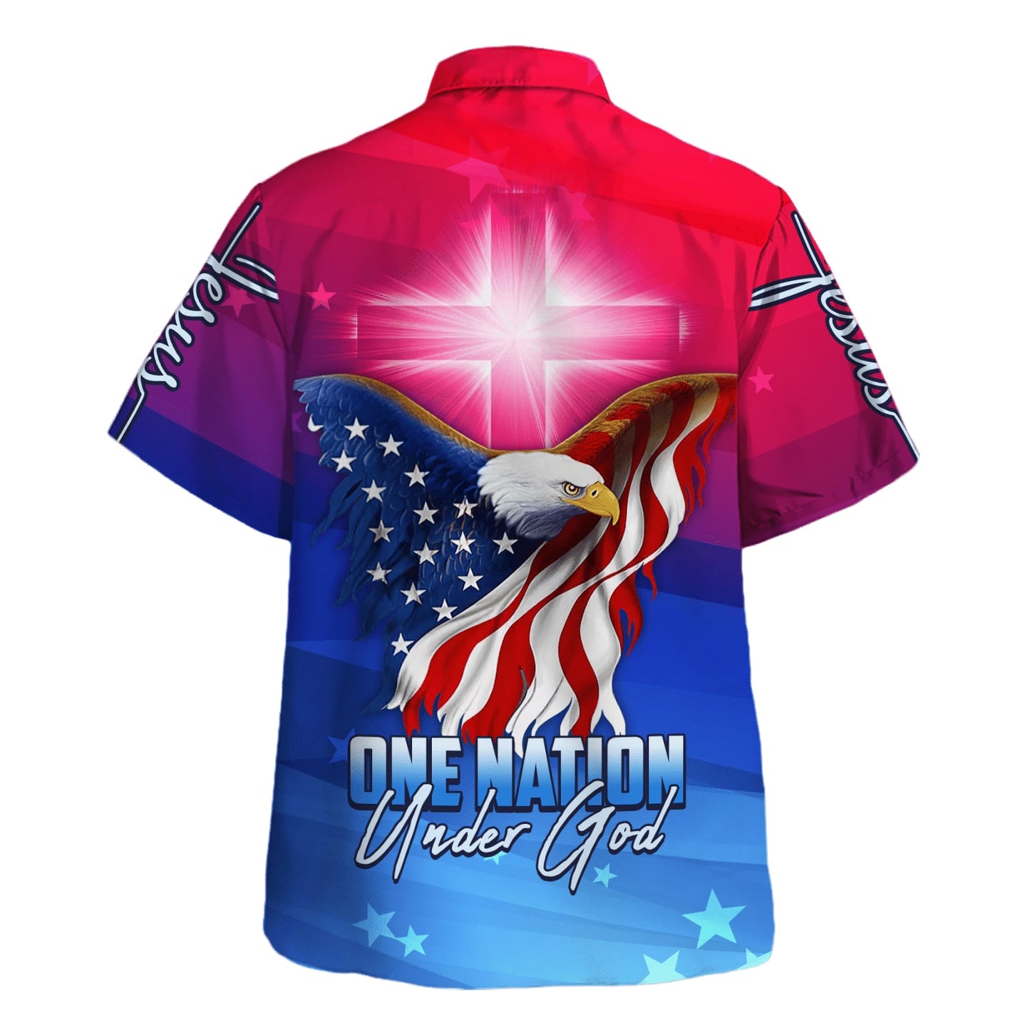 One Nation Under God American Eagle Hawaiian Shirt - Christian Hawaiian Shirt - Best Hawaiian Shirts