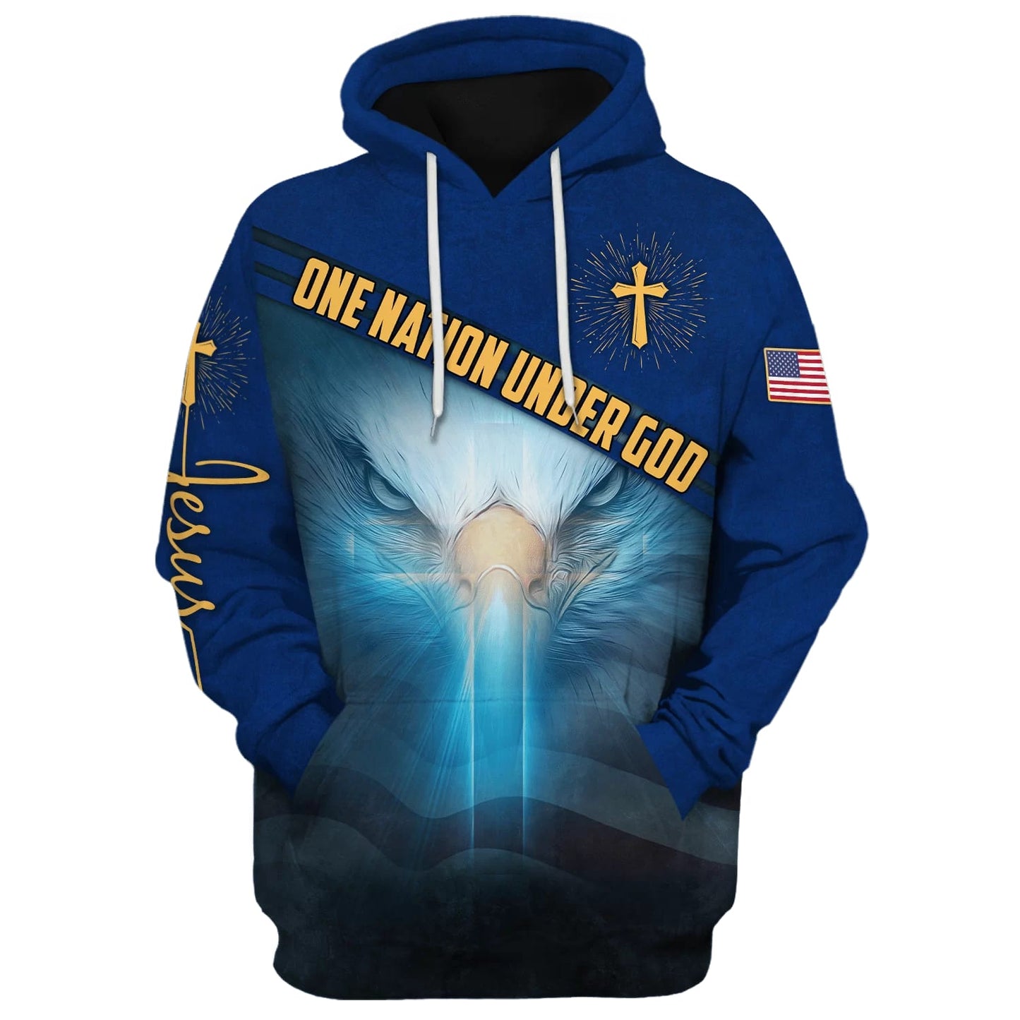 One Nation Under God American Eagle Hoodies - Men & Women Christian Hoodie - 3D Printed Hoodie