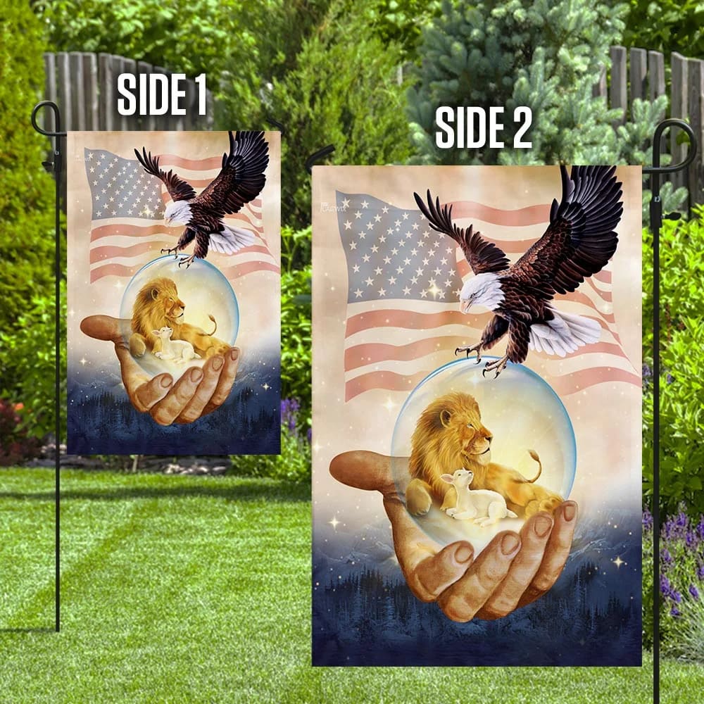 One Nation Under God American Eagle Jesus House Flag - Christian Garden Flags - Outdoor Religious Flags