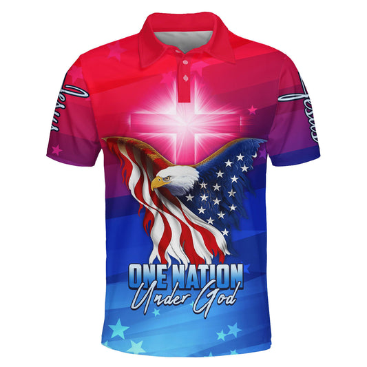 One Nation Under God American Eagle Polo Shirt - Christian Shirts & Shorts