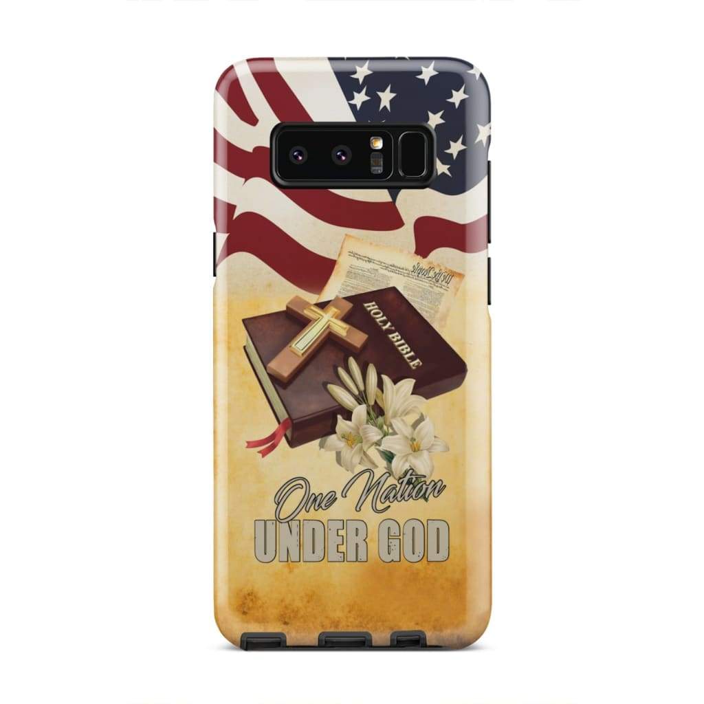 One Nation Under God American Flag Cross Phone Case - Inspirational Bible Scripture iPhone Cases