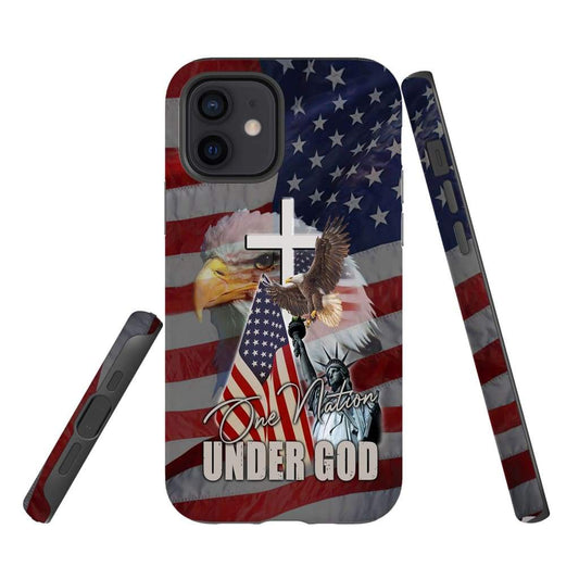 One Nation Under God American Flag Phone Case - Scripture Phone Cases - Iphone Cases Christian