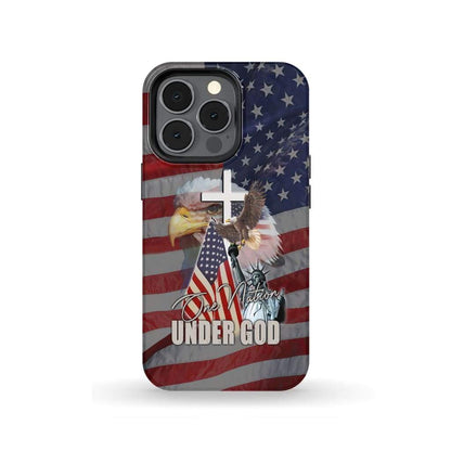 One Nation Under God American Flag Phone Case - Scripture Phone Cases - Iphone Cases Christian