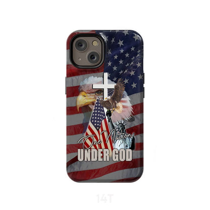 One Nation Under God American Flag Phone Case - Scripture Phone Cases - Iphone Cases Christian
