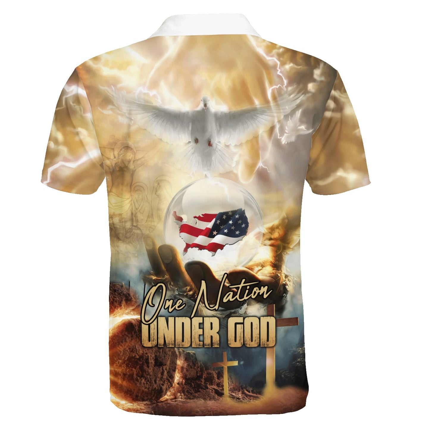 One Nation Under God American Polo Shirt - Christian Shirts & Shorts