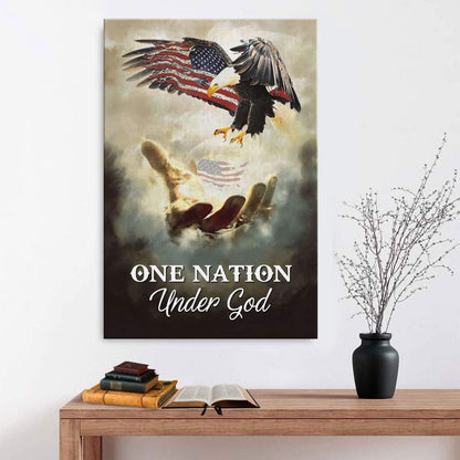 One Nation Under God Canvas Art - Bible Verse Canvas - Scripture Wall Art