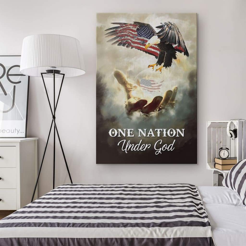 One Nation Under God Canvas Art - Bible Verse Canvas - Scripture Wall Art