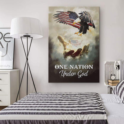 One Nation Under God Canvas Art - Bible Verse Canvas - Scripture Wall Art