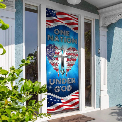 One Nation Under God Diamond Door Cover - Religious Door Decorations - Christian Home Decor