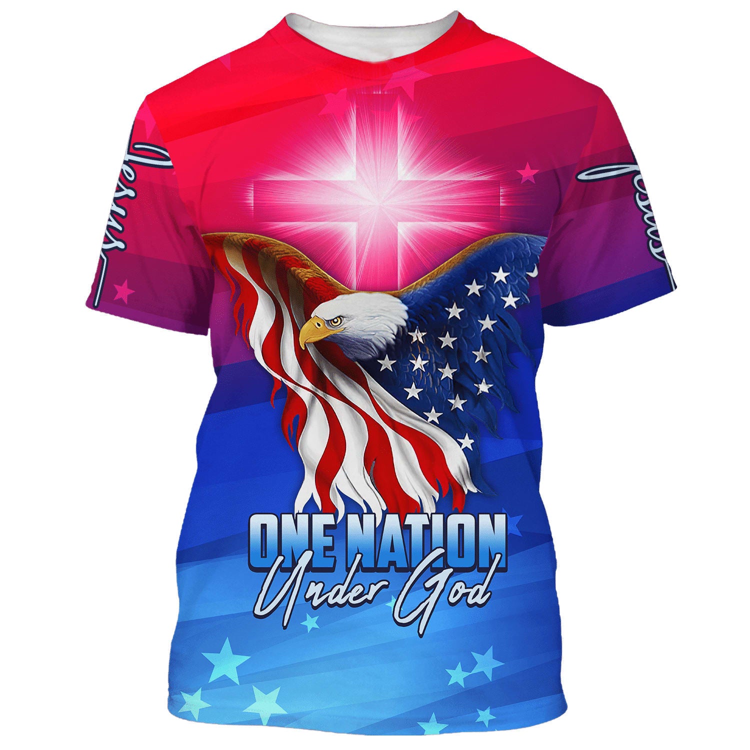 One Nation Under God Eagle 3d T-Shirts - Christian Shirts For Men&Women