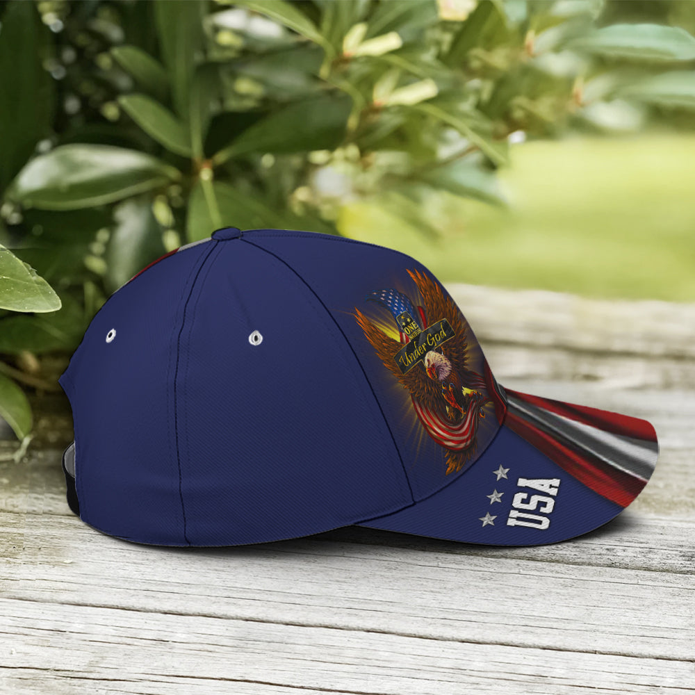 One Nation Under God Eagle American Flag Baseball Cap  Patriotic Classic Cap