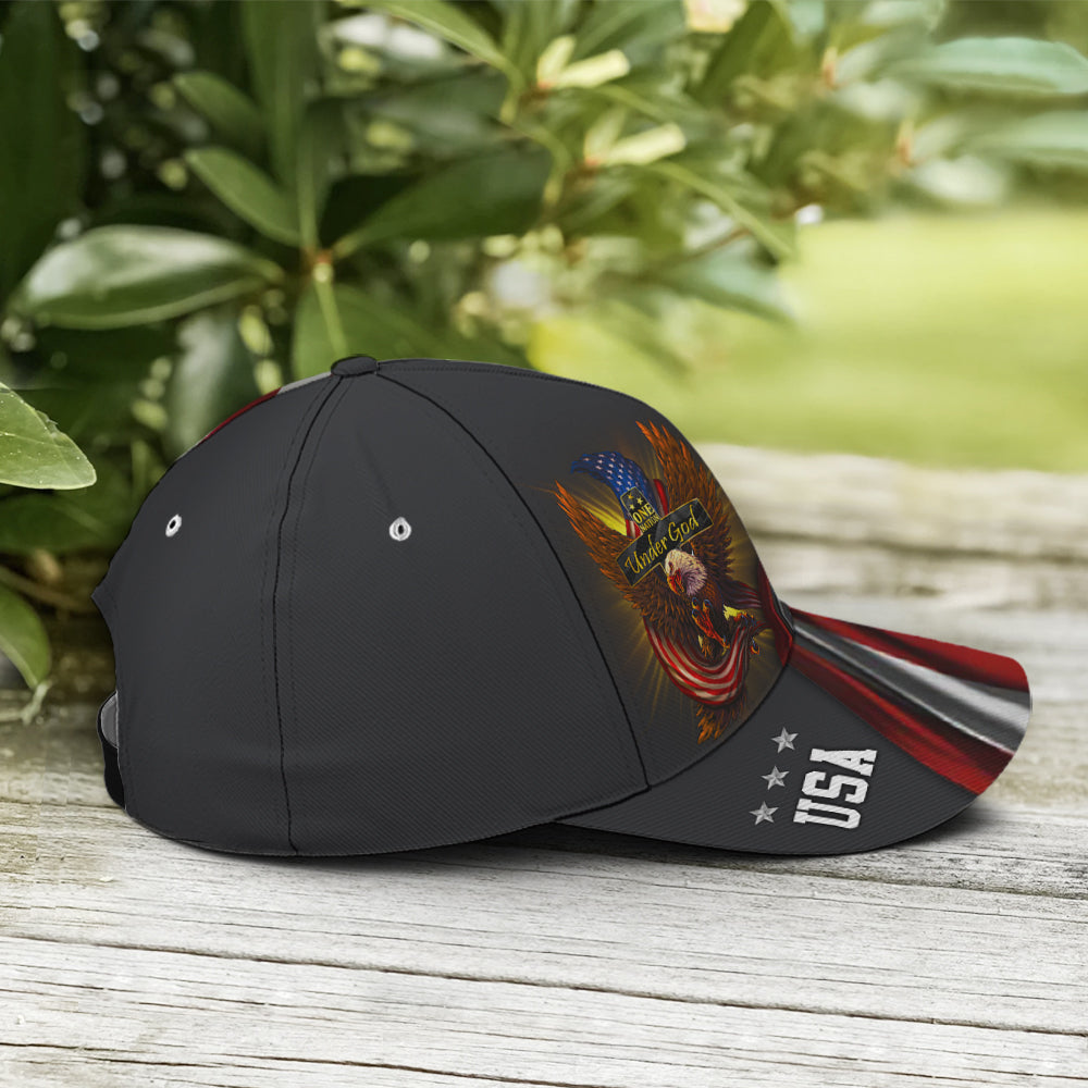 One Nation Under God Eagle American Flag Baseball Cap  Patriotic Classic Cap