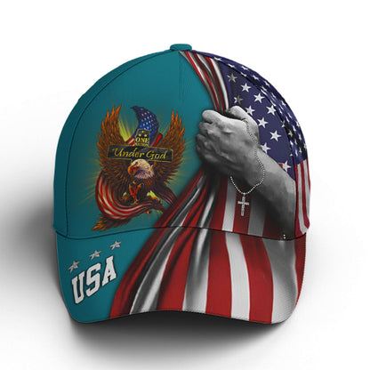 One Nation Under God Eagle American Flag Baseball Cap  Patriotic Classic Cap