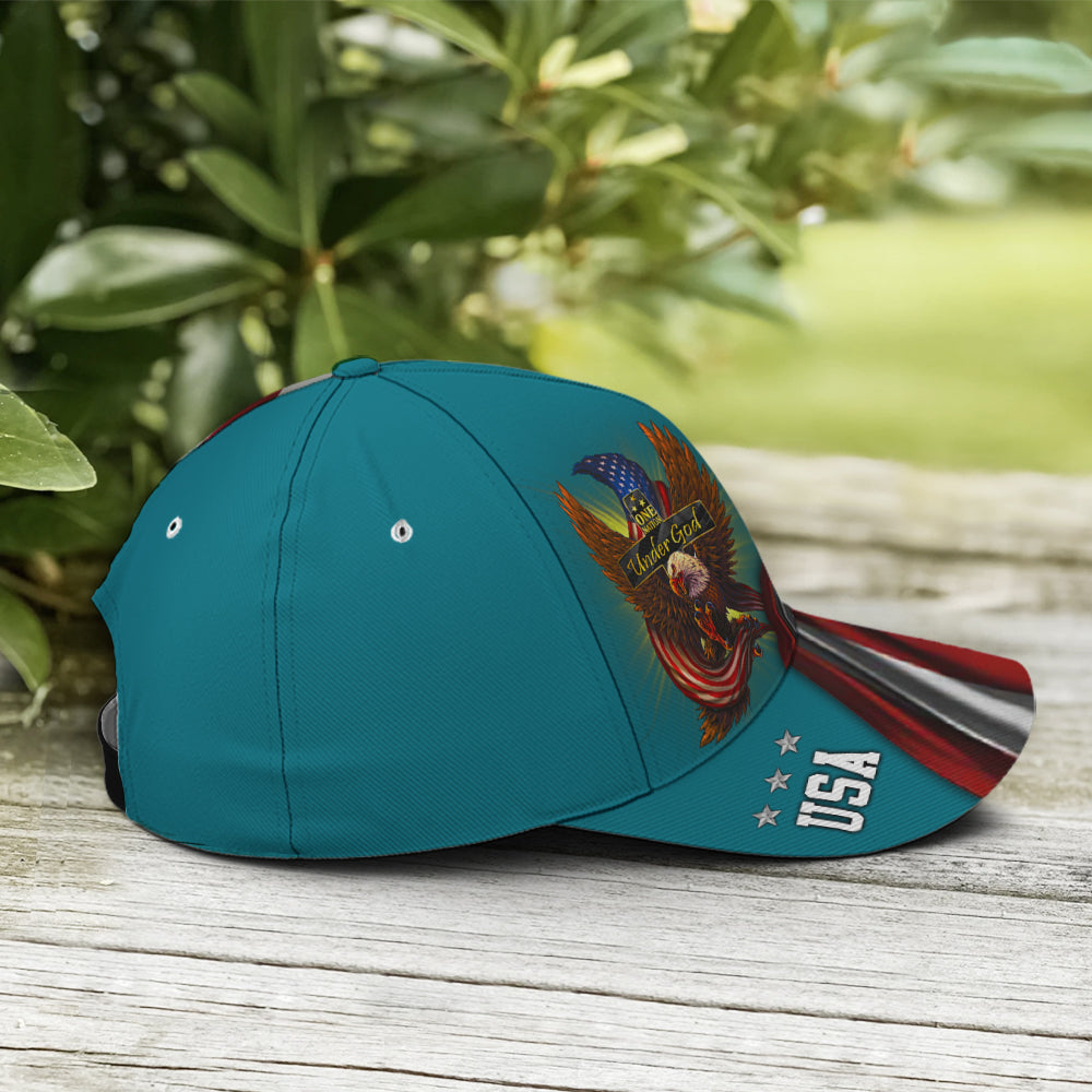 One Nation Under God Eagle American Flag Baseball Cap  Patriotic Classic Cap
