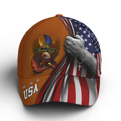 One Nation Under God Eagle American Flag Baseball Cap  Patriotic Classic Cap