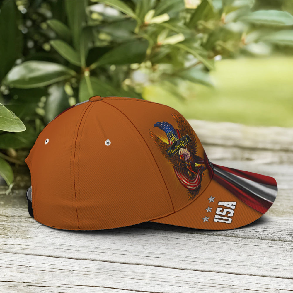 One Nation Under God Eagle American Flag Baseball Cap  Patriotic Classic Cap