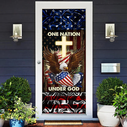 One Nation Under God Eagle Door Cover - Religious Door Decorations - Christian Home Decor