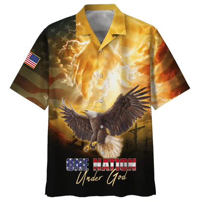One Nation Under God Eagle Hawaiian Shirt - Best Hawaiian Shirts - Christian Hawaiian Shirt