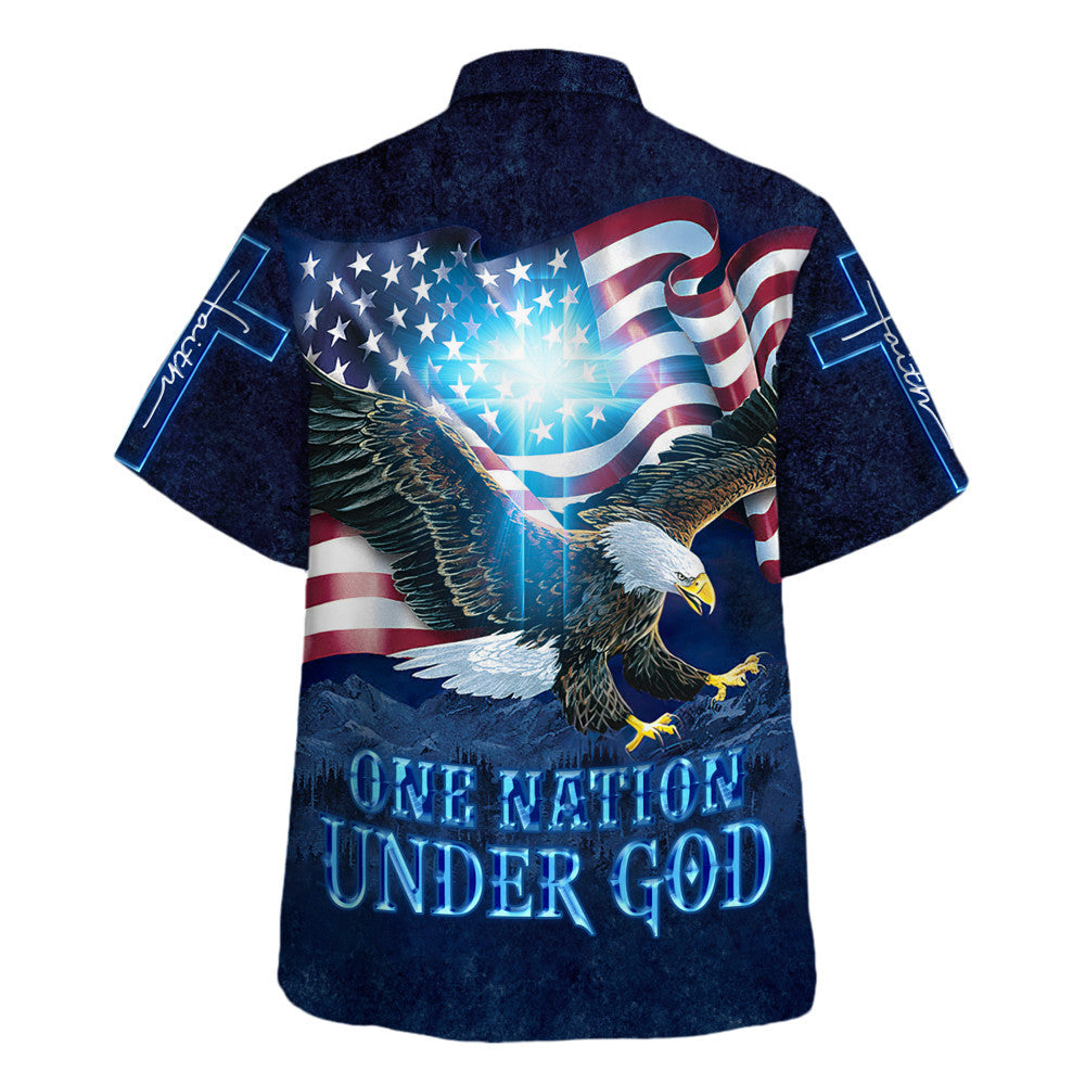 One Nation Under God Eagle Hawaiian Shirt - Christian Hawaiian Shirt - Religious Hawaiian Shirts