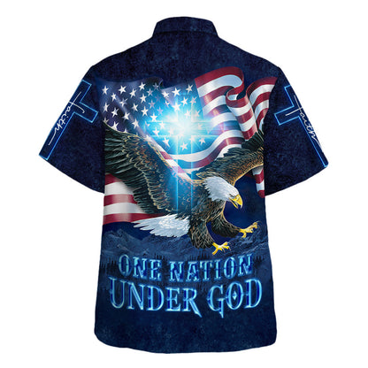 One Nation Under God Eagle Hawaiian Shirt - Christian Hawaiian Shirt - Religious Hawaiian Shirts