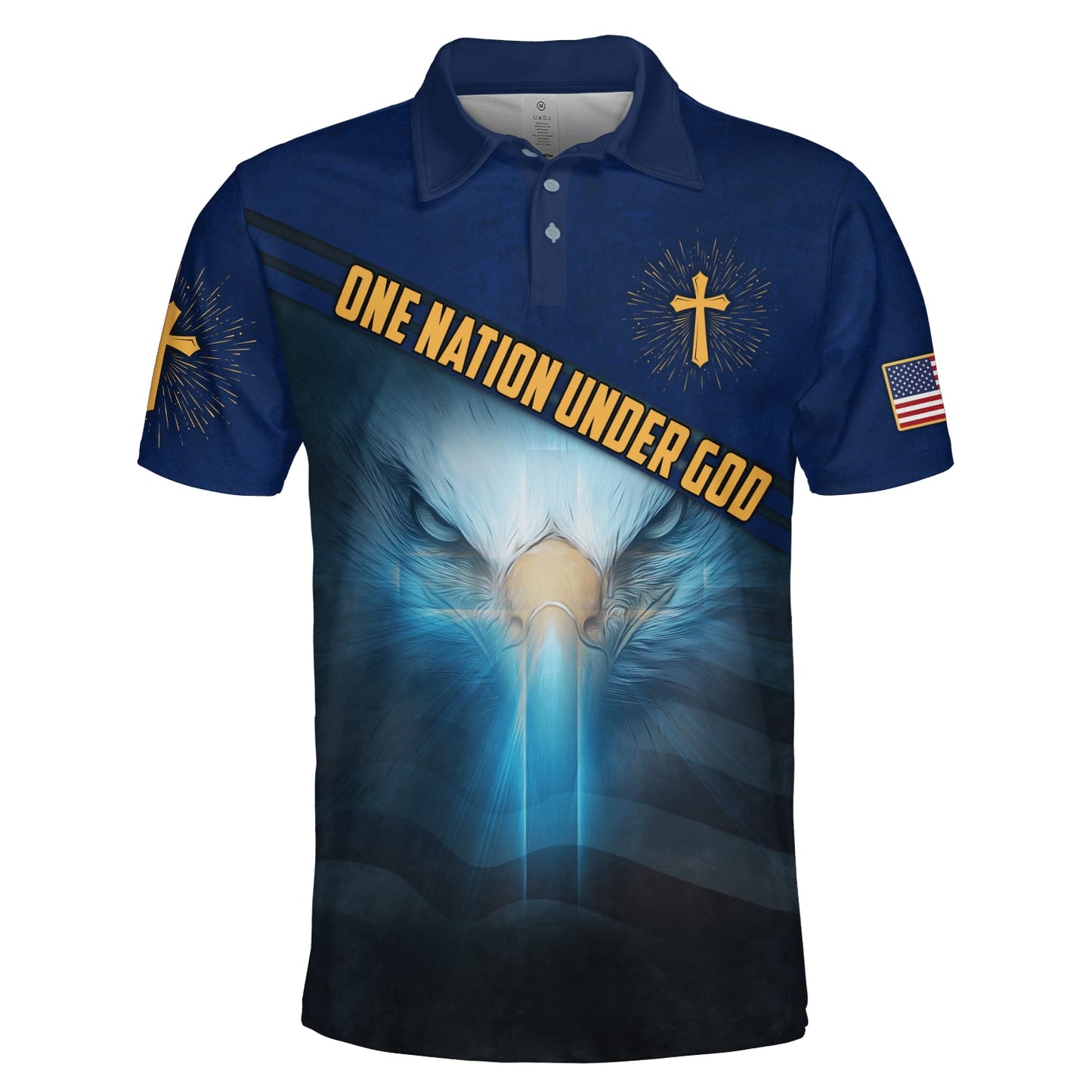 One Nation Under God Eagle Polo Shirt - Christian Shirts & Shorts