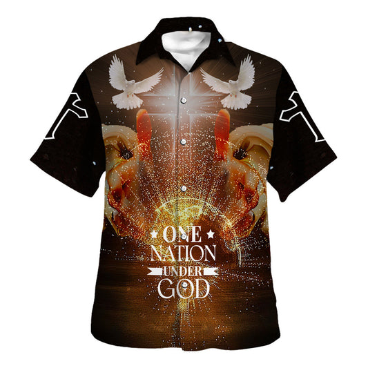One Nation Under God Hand Of God Hawaiian Shirts For Men & Women - Christian Hawaiian Shirt - Hawaiian Summer Shirts