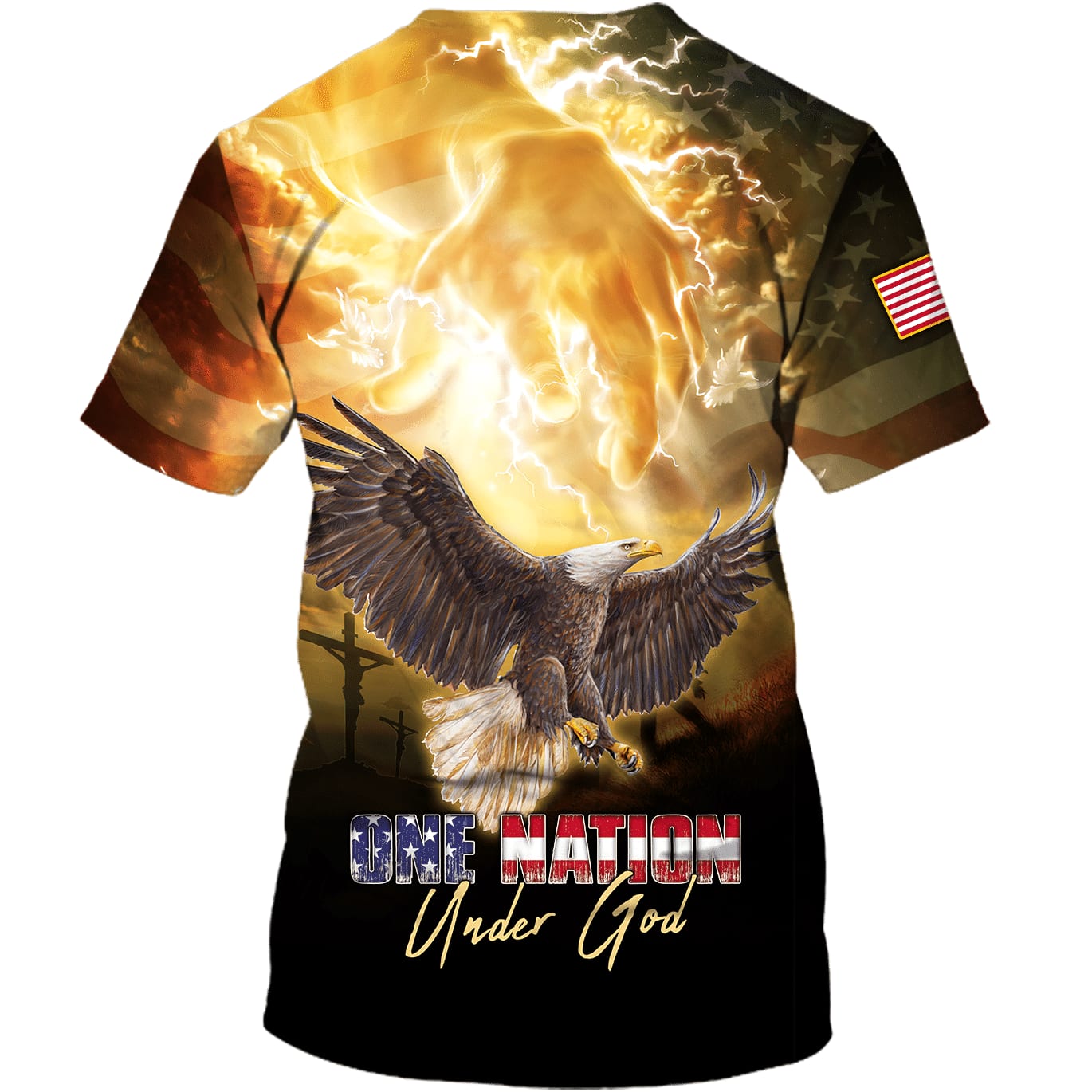 One Nation Under God Hand Point Bald Eagles 3d Shirts - Christian T Shirts For Men And Women