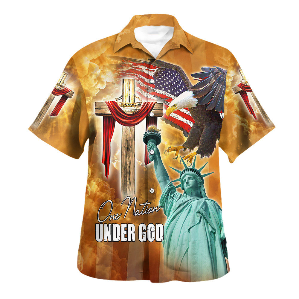One Nation Under God Hawaiian Shirt - Christian Hawaiian Shirt - Religious Hawaiian Shirts