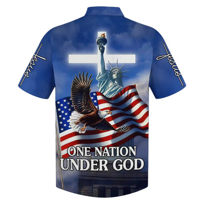 One Nation Under God Hawaiian Shirts - Christian Hawaiian Shirt - Hawaiian Summer Shirts