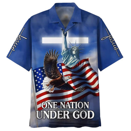 One Nation Under God Hawaiian Shirts - Christian Hawaiian Shirt - Hawaiian Summer Shirts