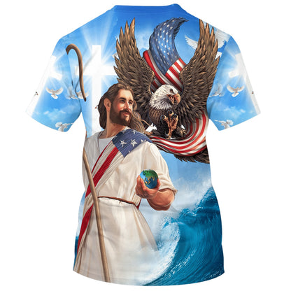 One Nation Under God Jesus American 3d All Over Print Shirt - Christian 3d Shirts For Men Women