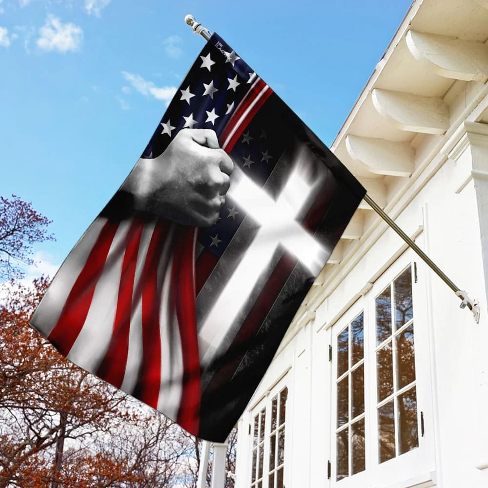 One Nation Under God Jesus American House Flags - Christian Garden Flags - Outdoor Christian Flag