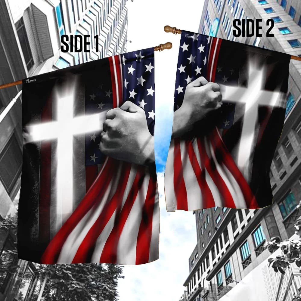 One Nation Under God Jesus American House Flags - Christian Garden Flags - Outdoor Christian Flag