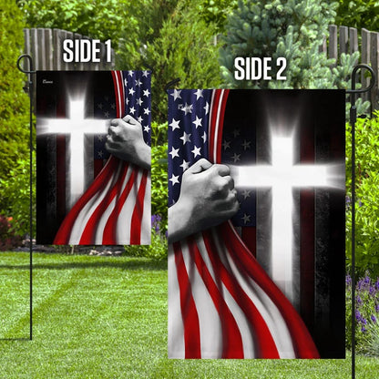 One Nation Under God Jesus American House Flags - Christian Garden Flags - Outdoor Christian Flag